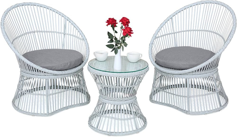 Athena Collection Outdoor Patio Furniture Set Wicker Bistro Set, 3 Piece Conversation Set All-Wea... | Amazon (US)