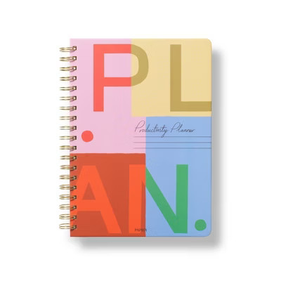 Papier Productivity Planner 9.84"x7.48" Spiral Plan Typographic, Hard Cover | Target