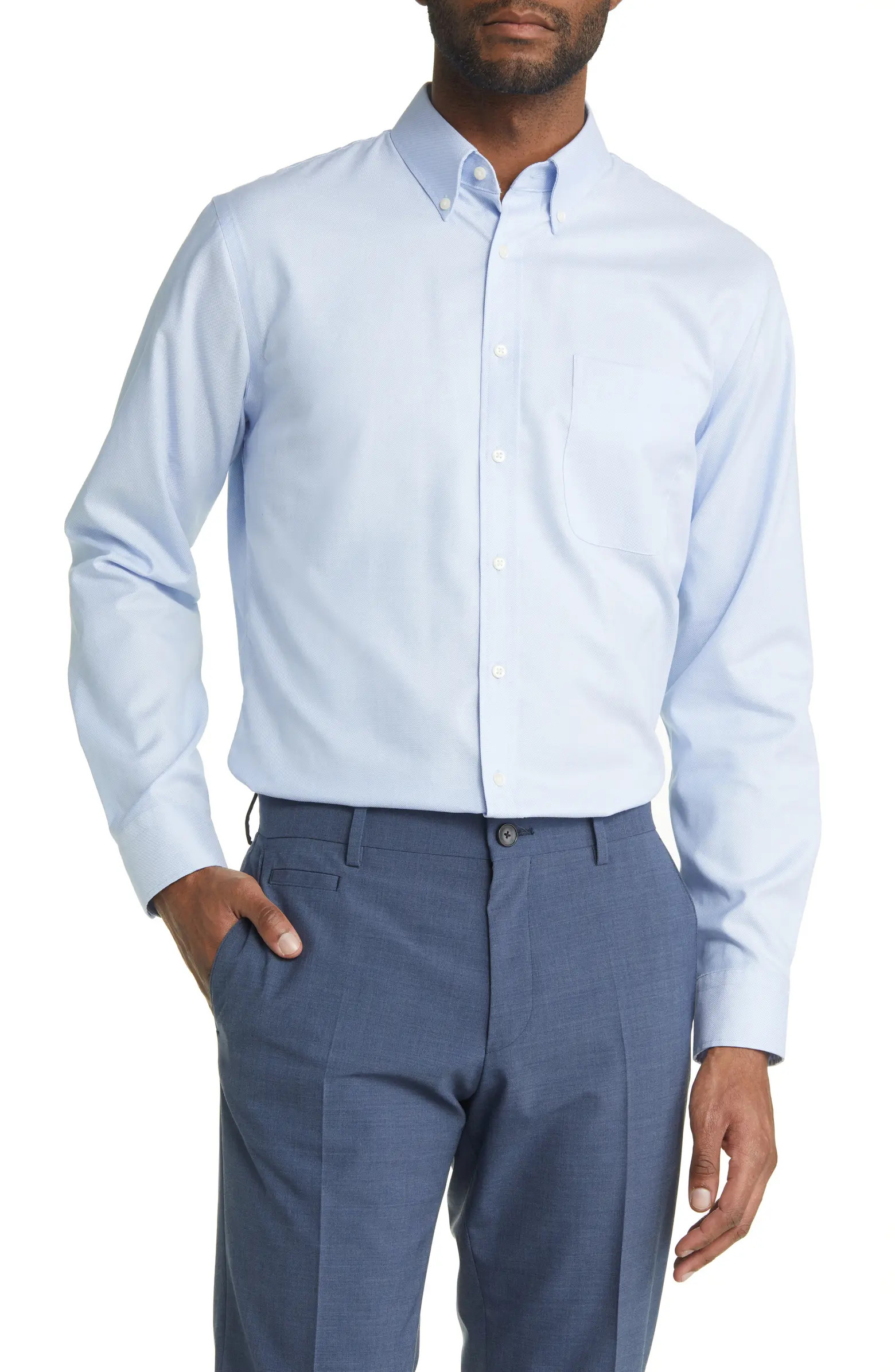 Trim Fit Non-Iron Royal Oxford Solid Button-Down Dress Shirt | Nordstrom