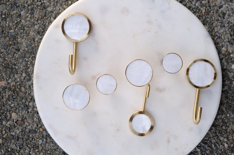 Gold Pure Marble Hook 2 Styles, Wall Hooks Knobs For Home/Wall/Entry Way Decor, Brass Hook Coat H... | Etsy (US)