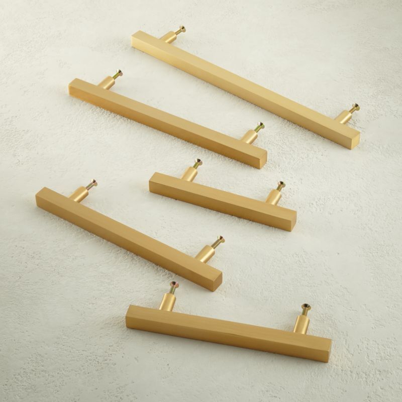 Brushed Brass Square Handles | CB2 | CB2