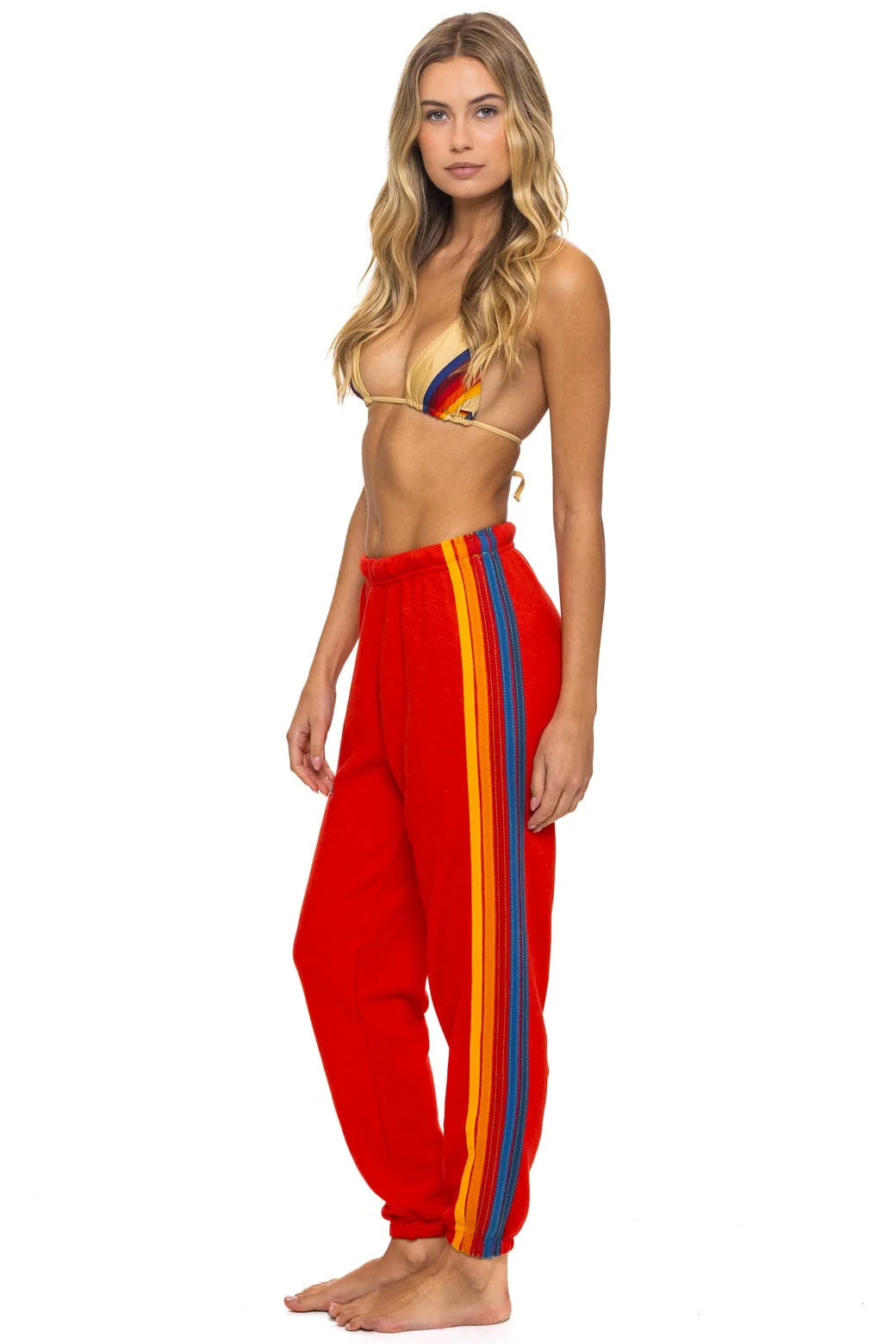 5 STRIPE SWEATPANTS - RED | Aviator Nation