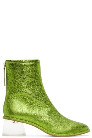 Green Allison Ankle Boots | SSENSE