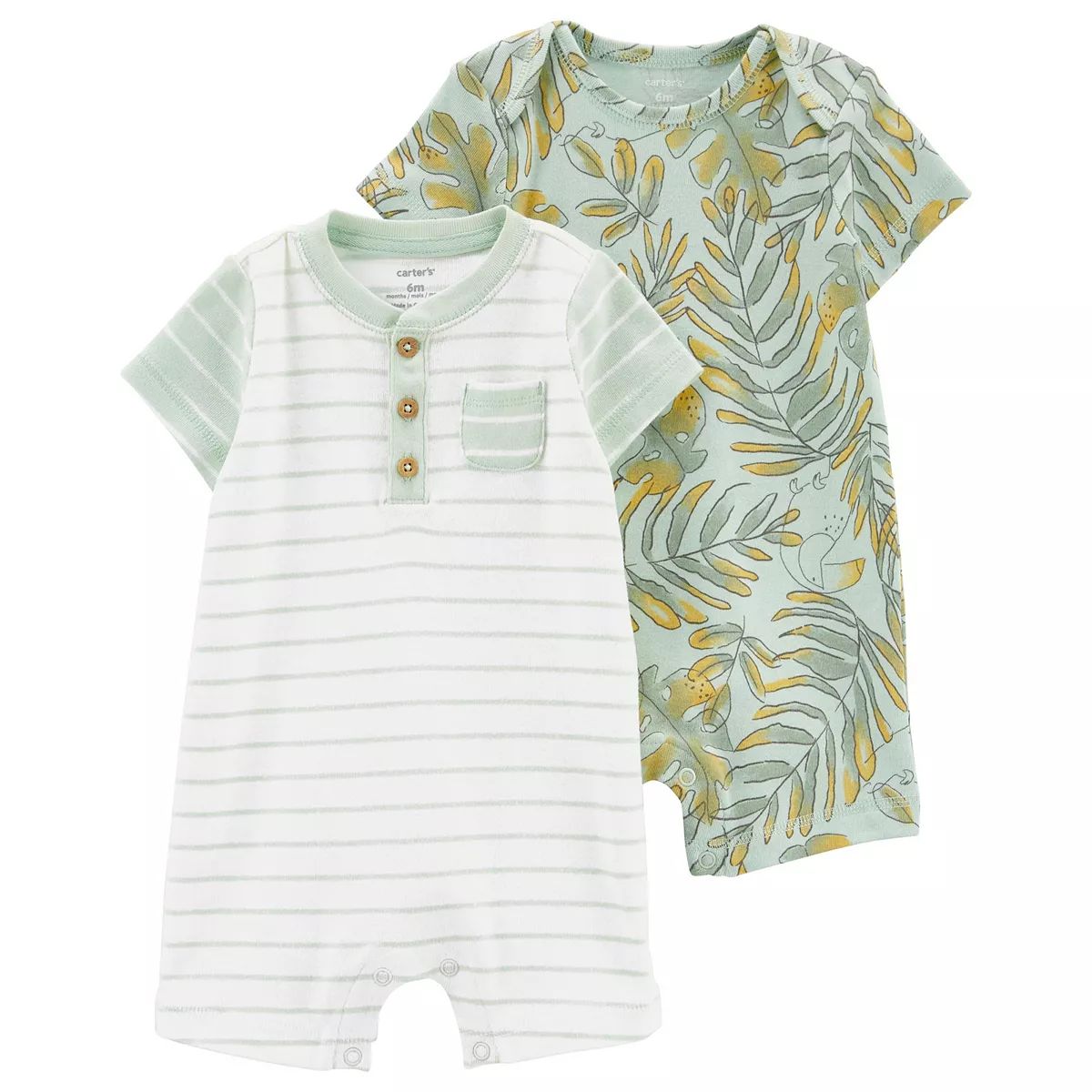 Baby Carter's 2-Pack Cotton Rompers | Kohl's