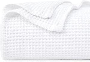 PHF 100% Cotton Waffle Weave Blanket Queen Size 90"x90"-Lightweight Washed Soft Breathable Blanke... | Amazon (US)