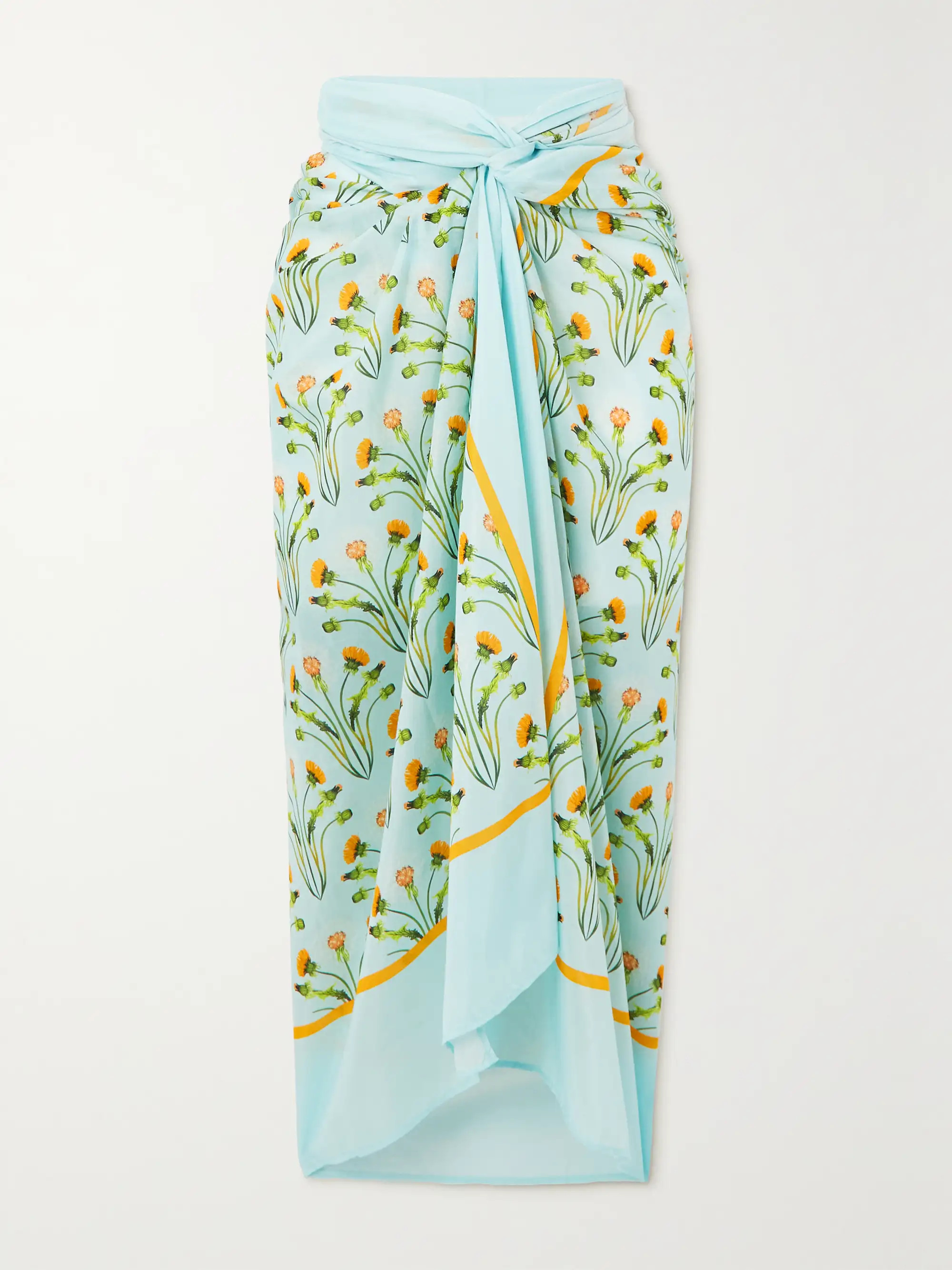 + NET SUSTAIN floral-print cotton and silk-blend pareo | NET-A-PORTER (US)