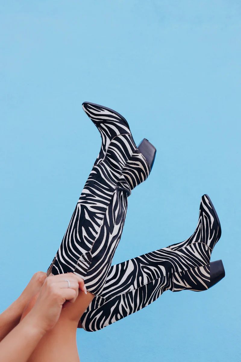 Stella Brown Zebra Western Boots By Matisse | Whiskey Darling Boutique