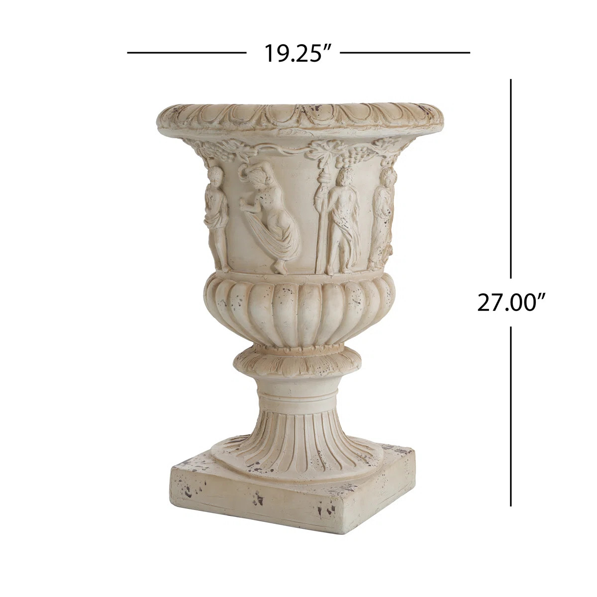Valencia Handcrafted MGO Garden Urn With Antique Detailing And Drainage For Outdoor Elegance | Wayfair North America
