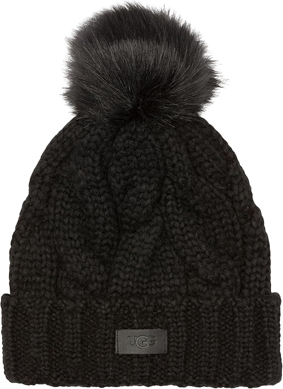 UGG Women's Cable Beanie w/Pom | Amazon (US)