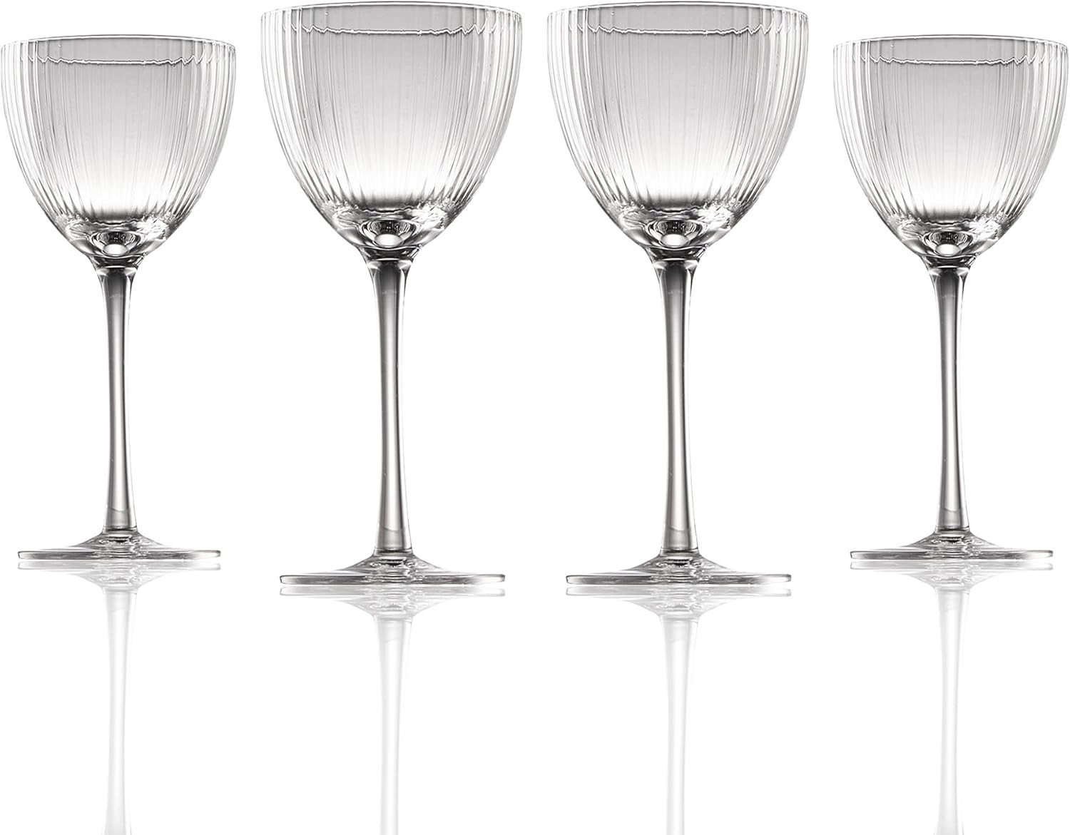 Nick and Nora Cocktail & Mocktail Glasses Set of 4- Handcrafted Stripes & Texture Design (5oz Lea... | Amazon (US)