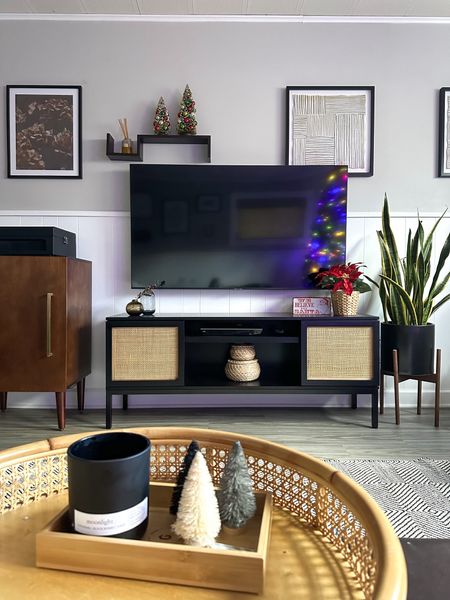 Basement Living Room
Christmas home decor | Midcentury modern tv stand | rug 

#LTKhome #LTKHoliday #LTKSeasonal