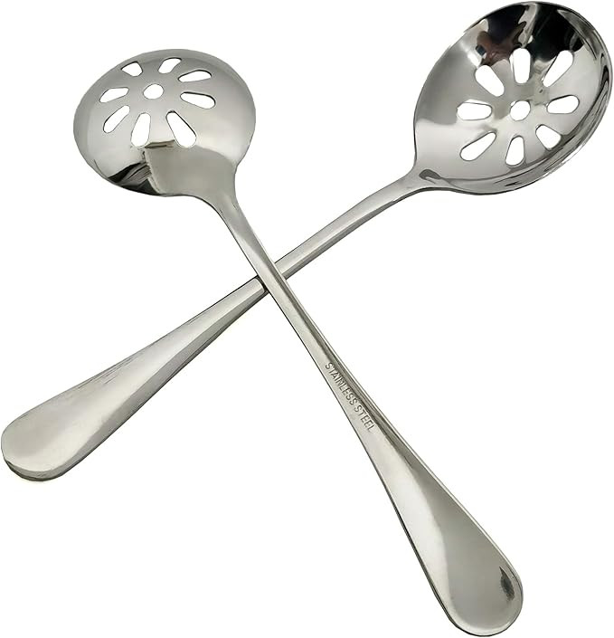 2-Pack Soup Slotted Serving Spoon 7.7-inch Stainless Steel Colander Spoon for Buffet, Dinner, Res... | Amazon (US)
