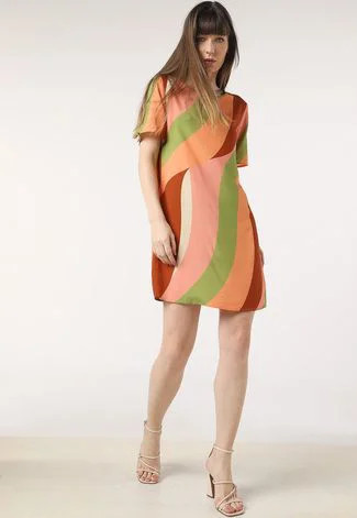 Vestido Lez a Lez Curto Arco-íris Coral | Dafiti (BR)