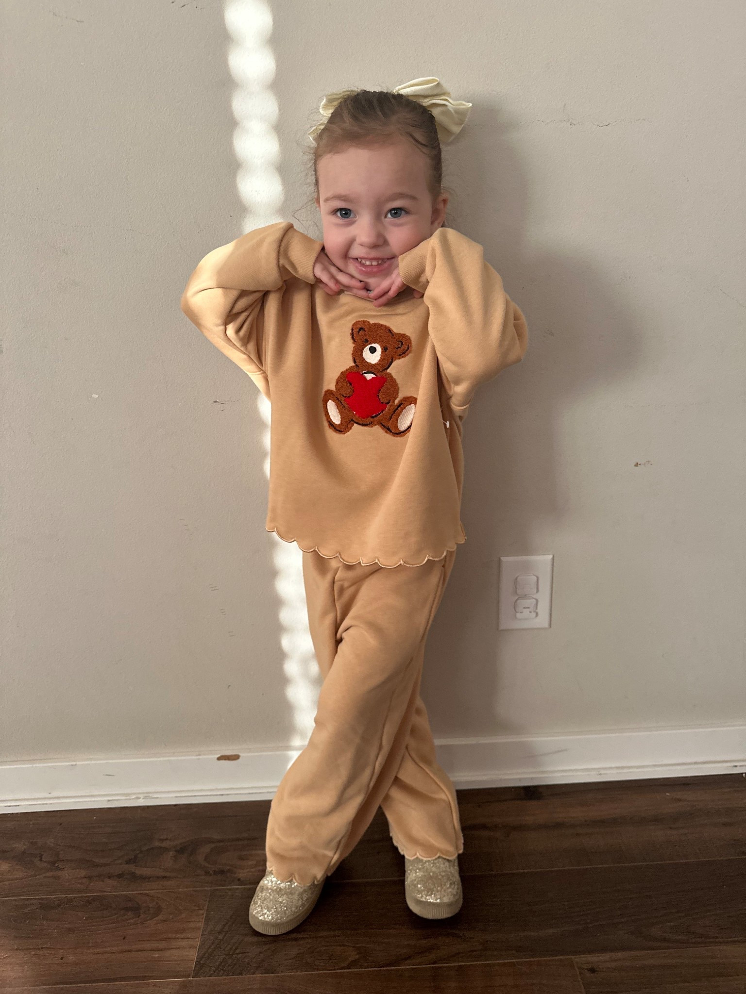 The cutest teddy bear set from Amazon for babies/toddlers! Love the scalloped detailing. Addy is 3 years old and I got her a size 4T. 

#LTKmomlife #LTKValentine #LTKKids