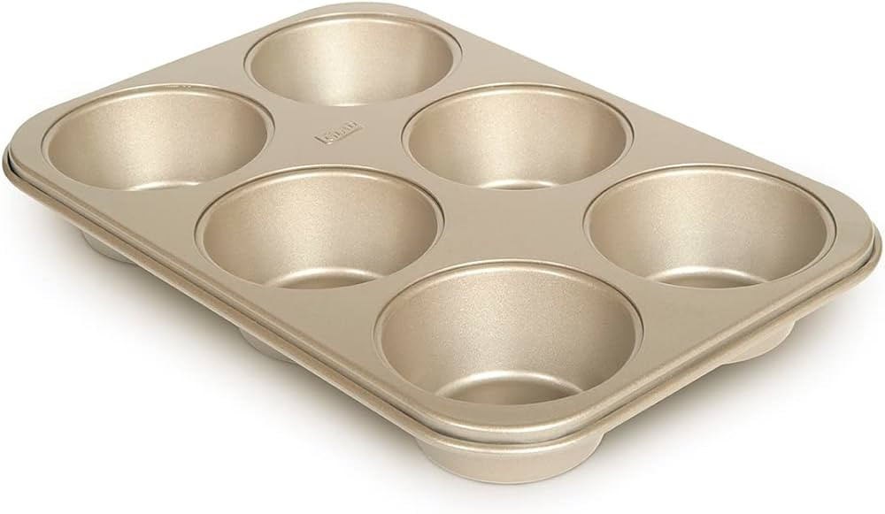 Glad Jumbo Muffin Pan Nonstick - Heavy Duty Metal Cupcake Tin with Large Baking Cups, Jumbo 6-Cup | Amazon (US)
