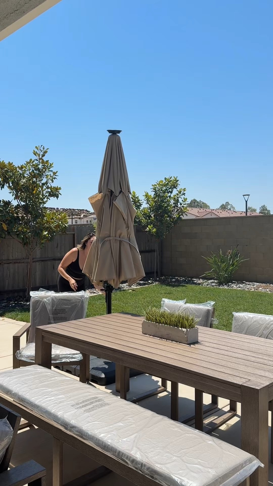 We recently added this outdoor umbrella to our patio. It is 11 feet tall and covers so much space. Not only that, but it also has a solar lighting! 

#LTKHome #LTKSaleAlert