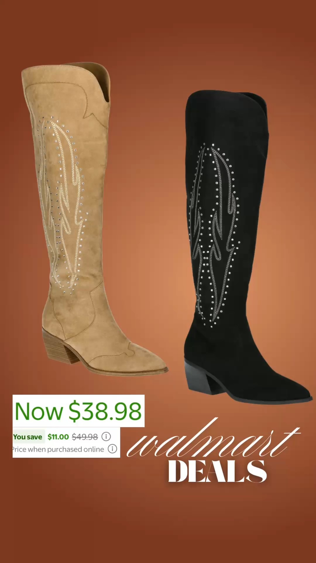 Save big on these adorable western boots! 

Fall outfits, fall fashion, Walmart finds, Walmart fashion, Walmart style, Walmart deals, fall shoes, fall boots, cowboy boots, country concert outfit, Nashville outfit 

#LTKShoeCrush #LTKSaleAlert #LTKFindsUnder50