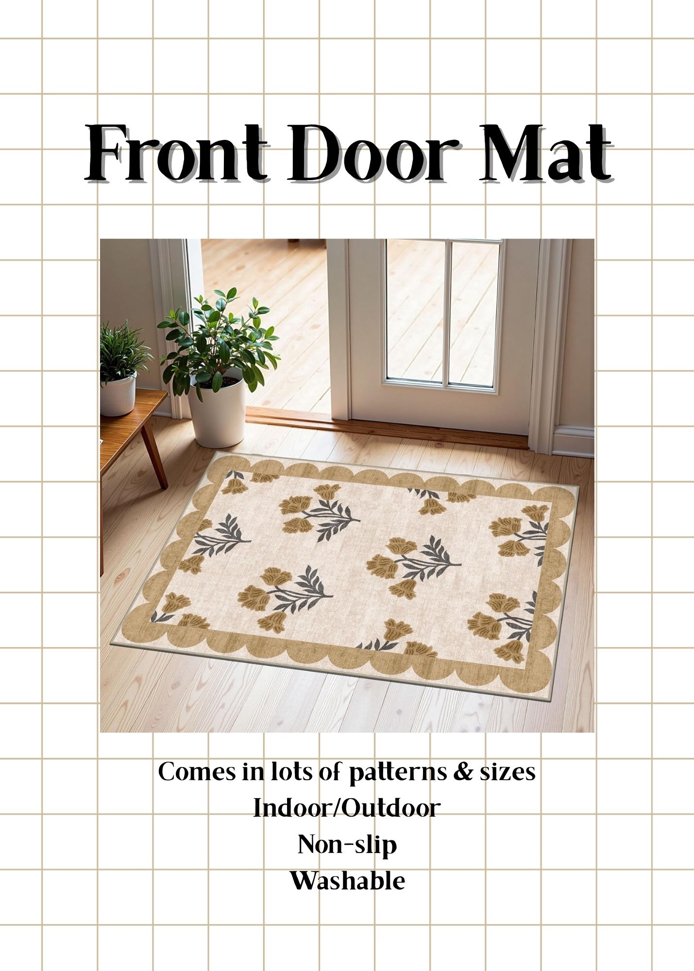I keep seeing this lovely front door mat  and thought I needed to share it!!  It comes in lots of patterns and sizes.  It can be used indoor/outdoor and is washable  

#LTKHome #LTKSeasonal