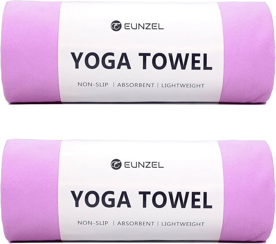 Eunzel 2 Pack Hot Yoga Towel Non Slip Yoga Mat Towel Non-Slip Sweat Absorbent Microfiber Towel fo... | Amazon (US)