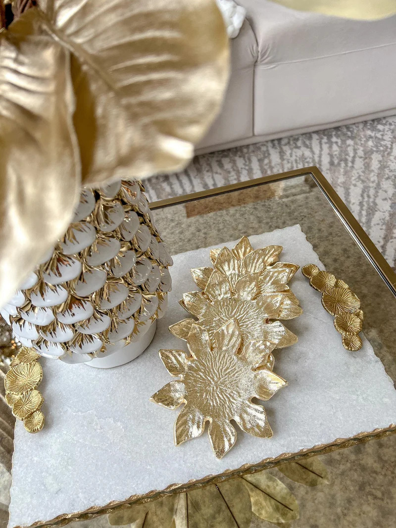 Set of 4 Gold Flower Coasters | Inspire Me! Home Decor