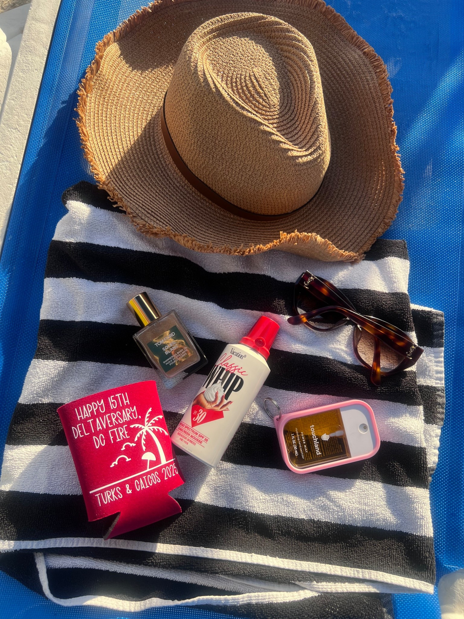 Beach Essentials: Sunscreen, shades, shimmer oil, hat and hydration lip balm (not pictured). 

#LTKTravel #LTKSwim #LTKSeasonal