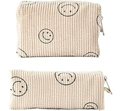 QIEMIAO 2 PCS Small Makeup Bag for Purse, Cute Corduroy Y2k Cosmetic Bag Aesthetic Travel Toiletr... | Amazon (US)