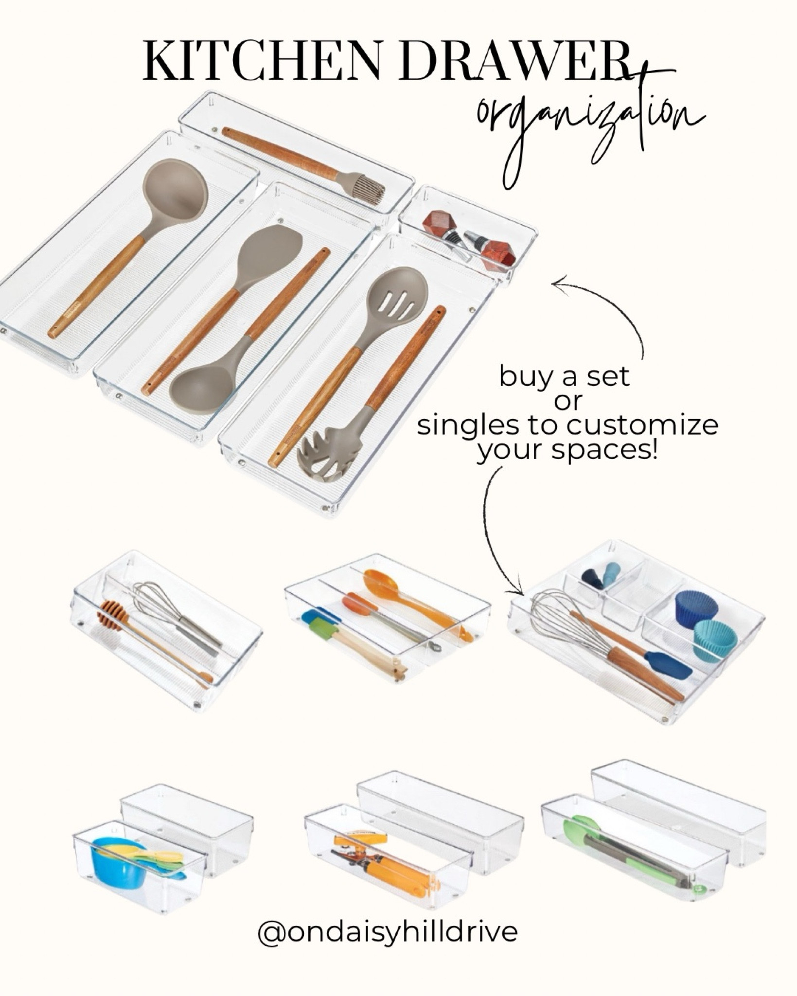 Organization ideas for drawers in the kitchen, bathroom or home office

Drawer organizers | cleaning products | kitchen storage | closet | vanity | amazon Home | amazon finds | home decor | spring cleaning 

#LTKSeasonal #LTKHome