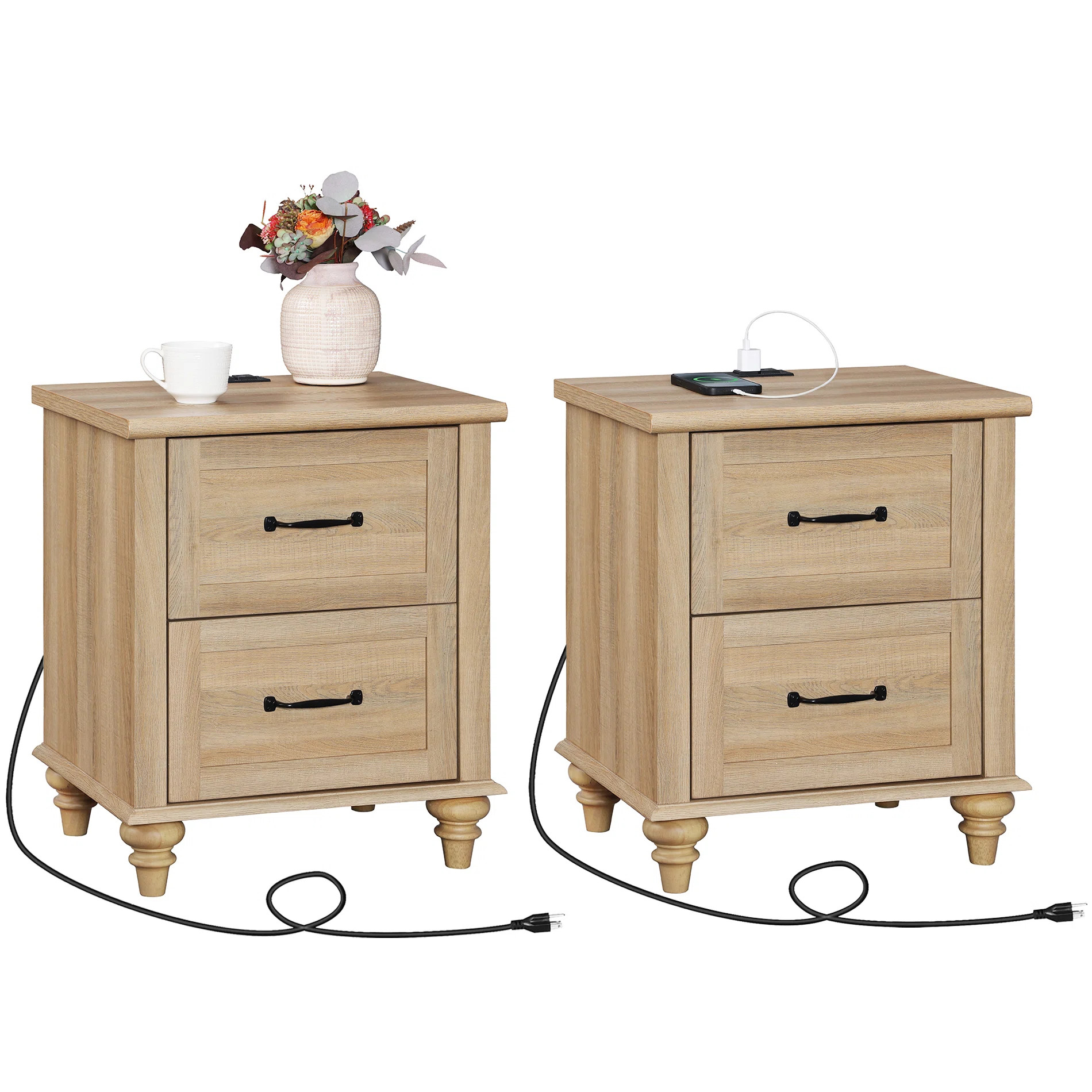 Sand & Stable™ Scarlett Nightstand with Charging Station for Bedroom & Reviews | Wayfair | Wayfair North America