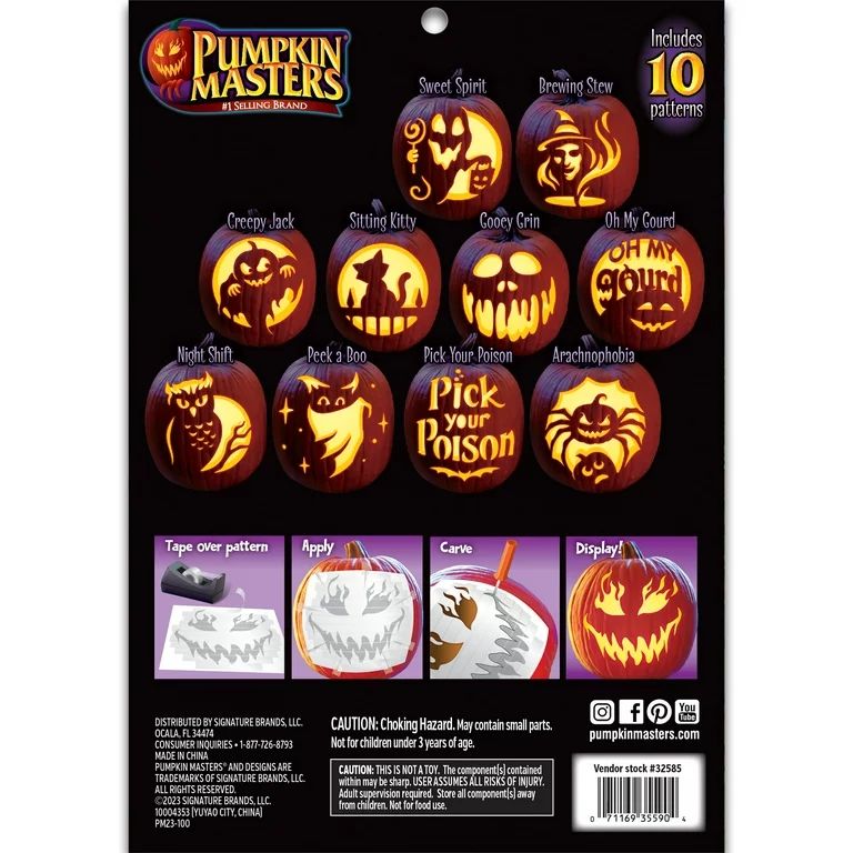 Halloween Pumpkin Carving Kit, 15 Pieces, by Pumpkin Masters | Walmart (US)