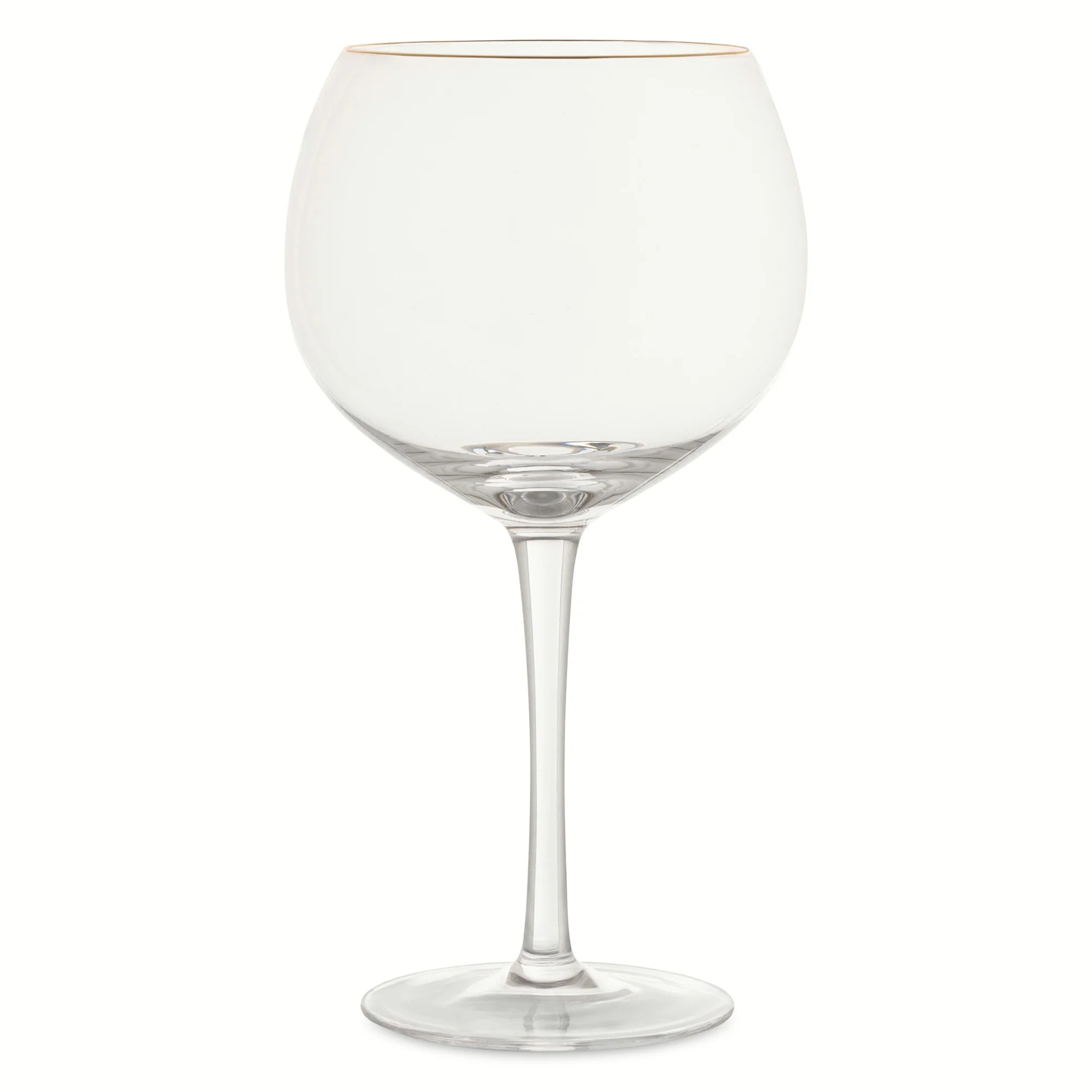 Thyme & Table 21 fl oz Sphere Stemmed Wine Glass with Gold Rim | Walmart (US)