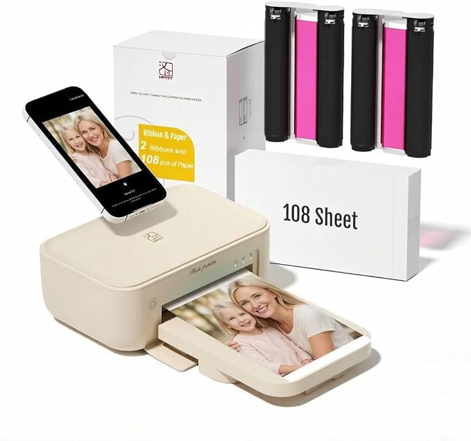 HPRT 4x6 Photo Printer with 108 Sheet Photo Paper& 2 Ribbon, Desktop Instant Picture Printer for ... | Amazon (US)