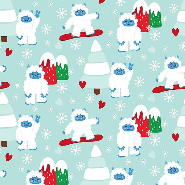 Mara-Mi Happy Holiday Yeti Wrapping Paper | The Container Store