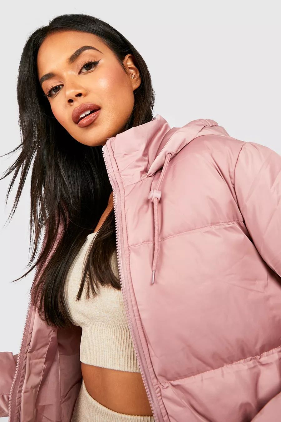 Hooded Longline Puffer Jacket | Boohoo.com (US & CA)