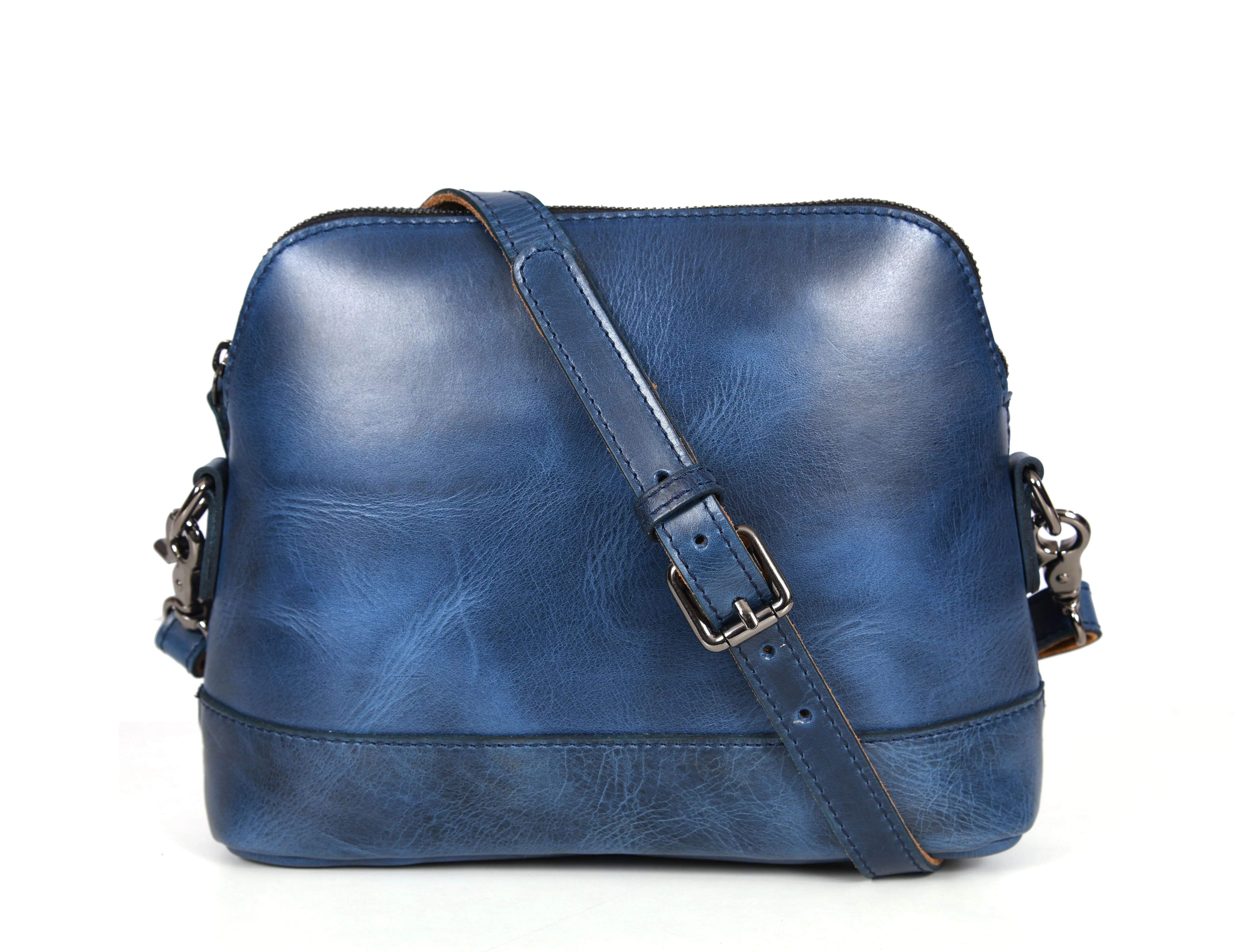 Aaron Leather Goods Women's Classic Casual Crossbody Bag For Female Royal Blue | Walmart (US)