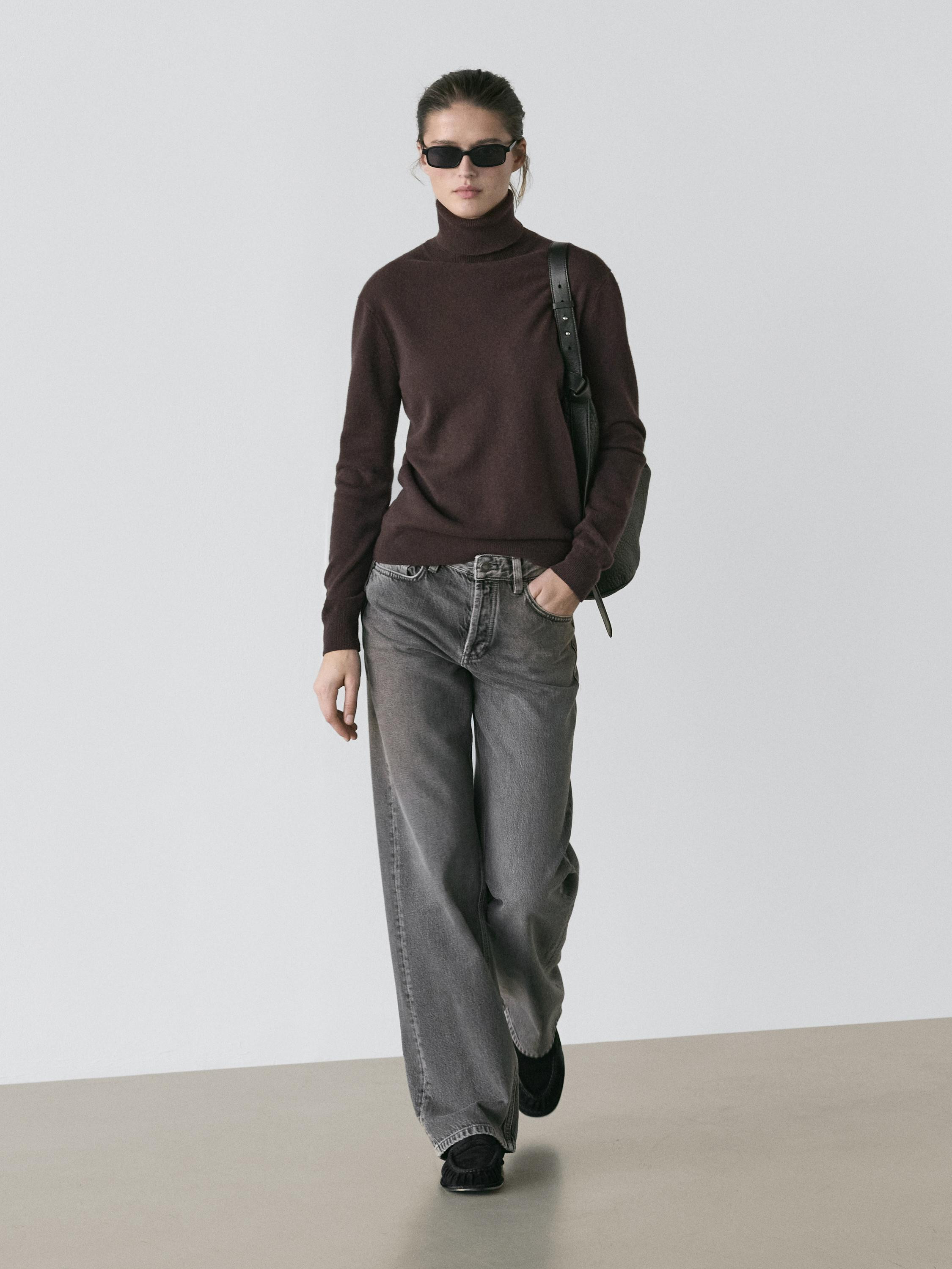 Mid-rise wide-leg jeans | Massimo Dutti US