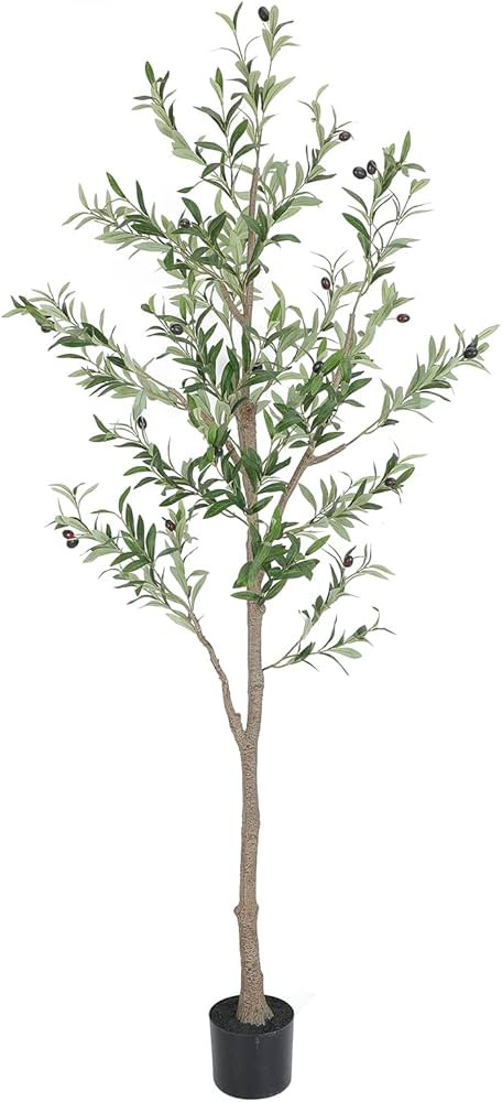 Nafresh Tall Faux Olive Tree，6Ft(72”) Realistic Potted Silk Artificial Olive Tree， Fake Oli... | Amazon (US)
