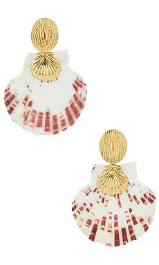 petit moments Embellished Shell Earrings in Gold from Revolve.com | Revolve Clothing (Global)