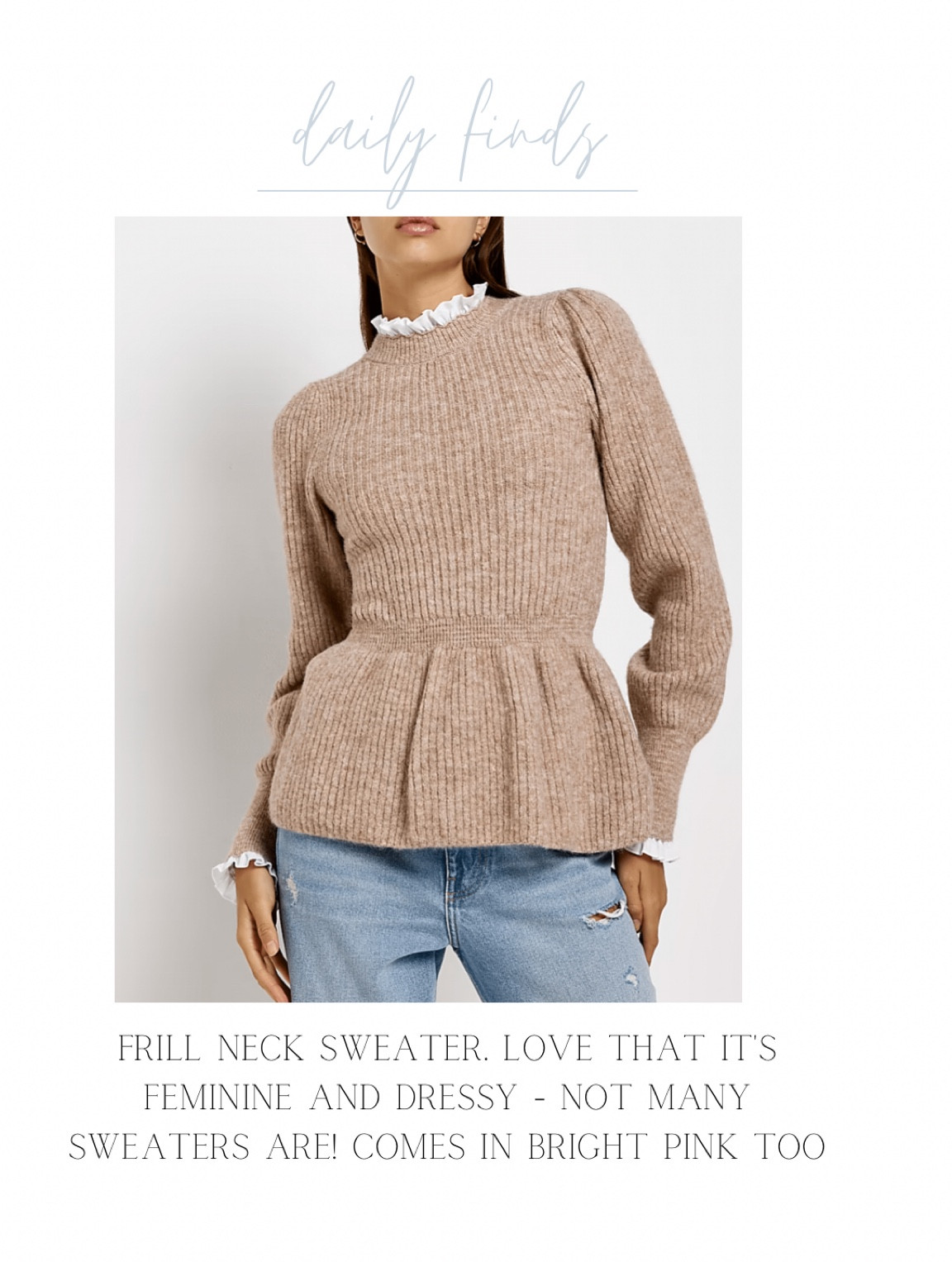 Feminine peplum sweater. Comes in pink too!

#LTKSeasonal