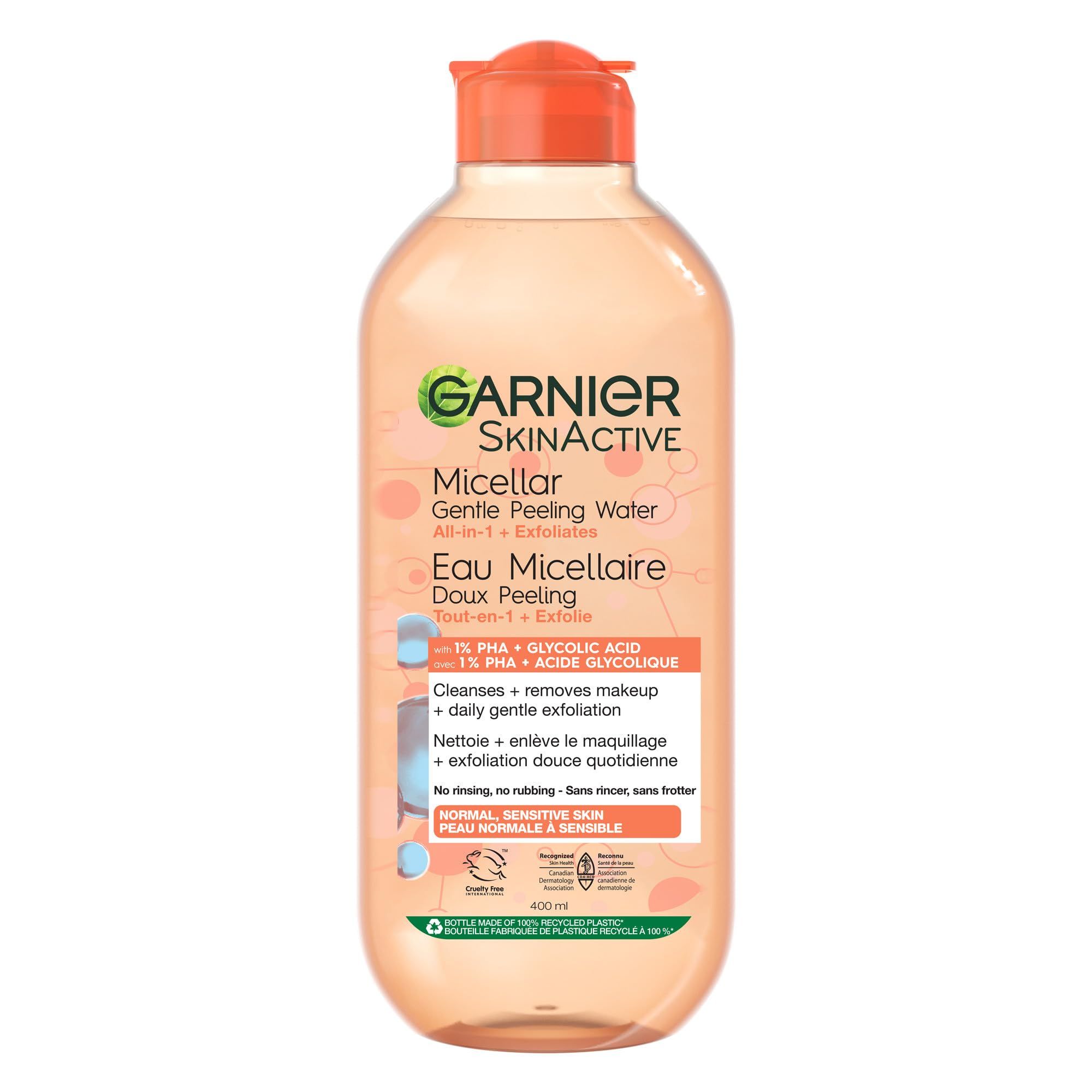 Garnier SkinActive Micellar Gentle Peeling Water with 1% PHA + Glycolic Acid + Papaya Extract, Cl... | Amazon (CA)