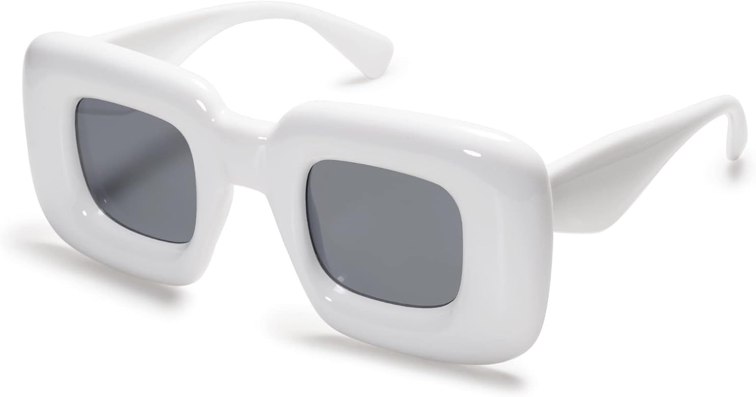 VANLINKER Cute Square Inflated Sunglasses for Women Men Trendy Chunky Glasses Retro Thick Frame F... | Amazon (US)