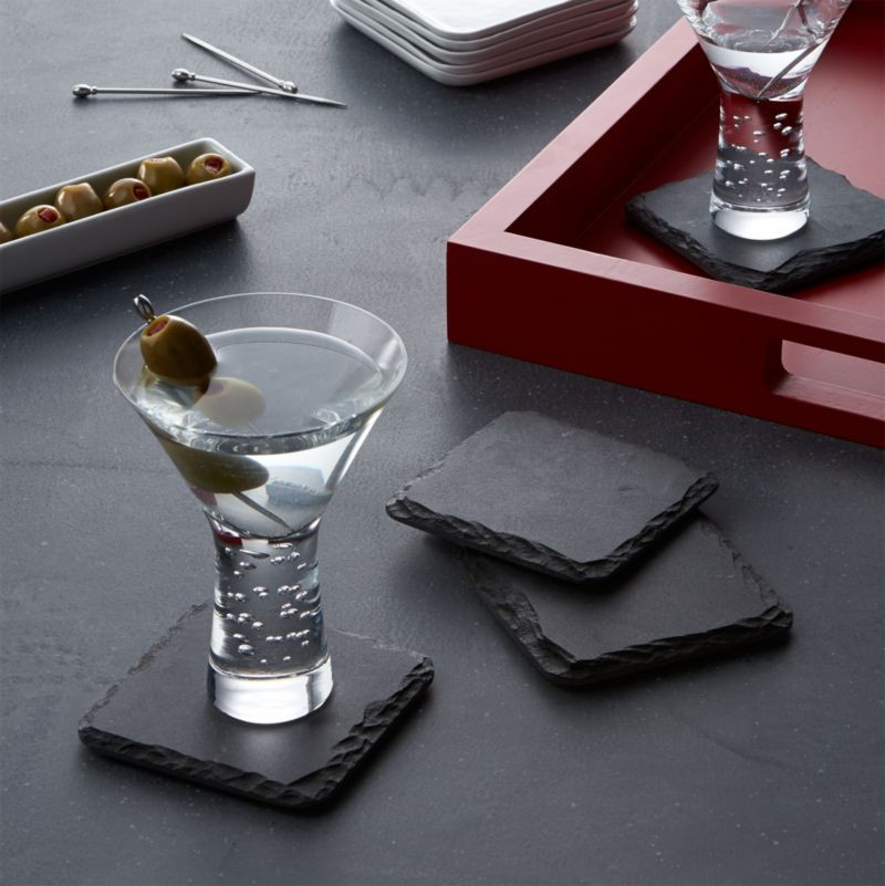Set of 4 Slate Coasters + Reviews | Crate & Barrel | Crate & Barrel
