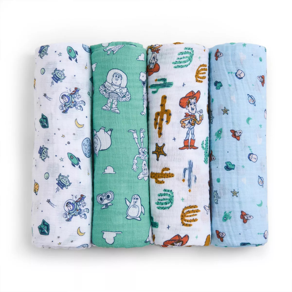 aden + anais Essentials 4pk Cotton Muslin Swaddle Blankets - Toy Story: Figures, 44" x 44", Favor... | Target