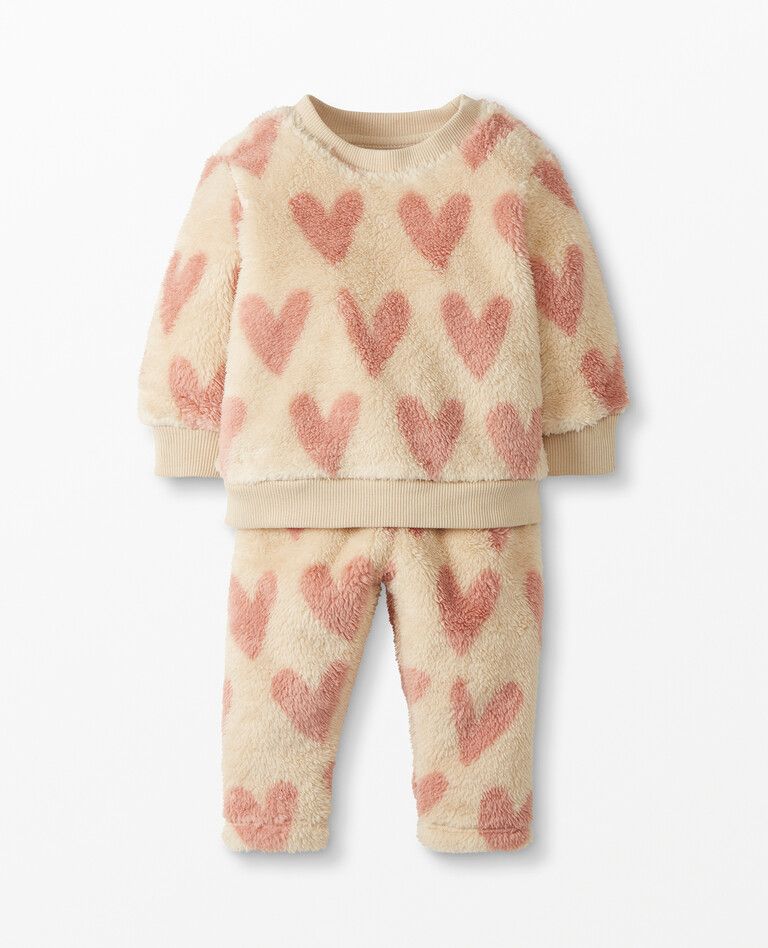 Baby Top & Pants Set In Recycled Marshmallow | Hanna Andersson