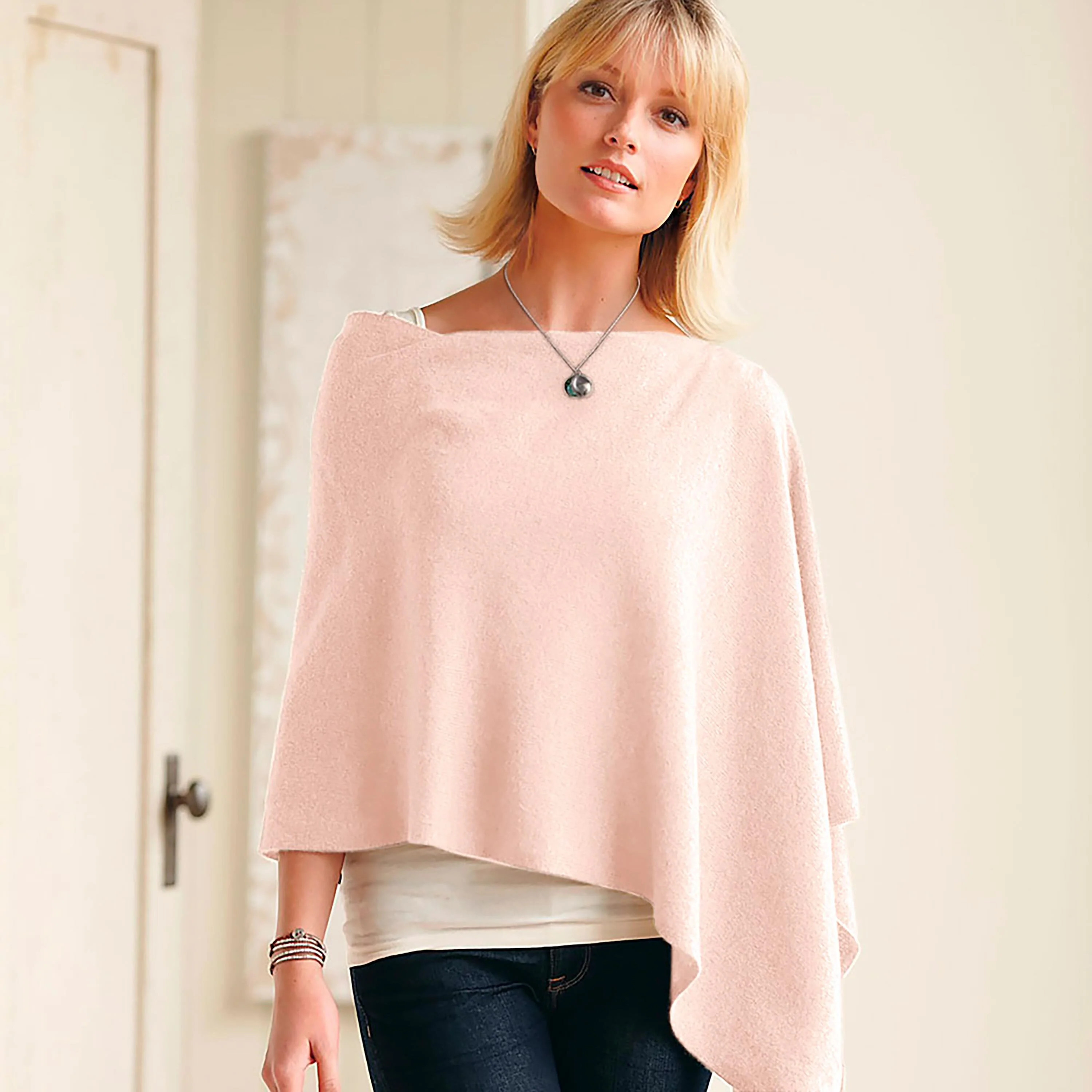 Pink Cashmere Poncho | Plow & Hearth
