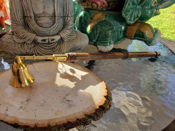 Wood and Brass Candle Snuffer/ Boho Decor / Vintage | Etsy | Etsy (US)