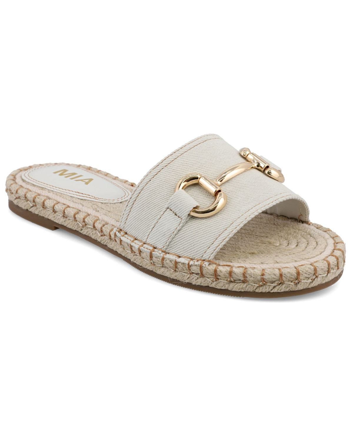 Mia Women's Cadiz Horsebit Espadrille Flat Slide Sandals - Bone | Macy's
