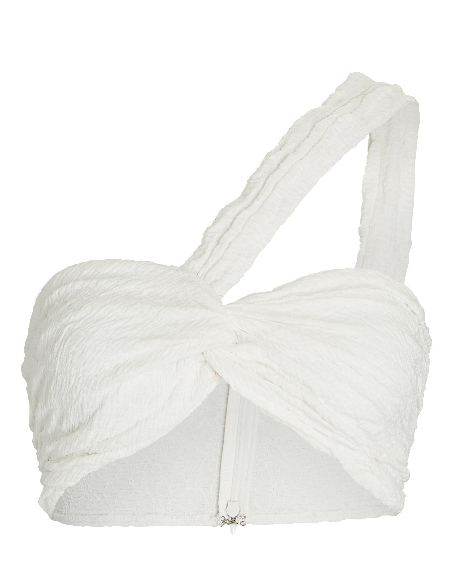 Izzy One-Shoulder Textured Knit Crop Top | INTERMIX