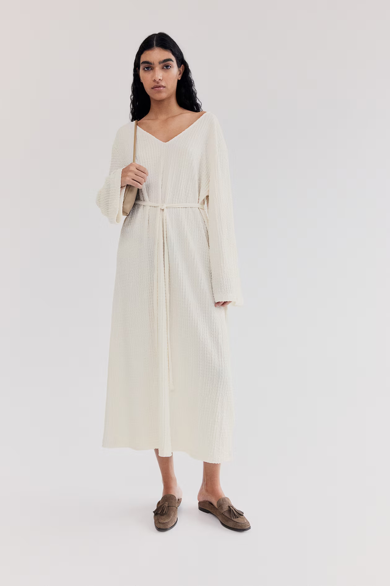 Gecrinkeltes Jerseykleid - Cremefarben - Ladies | H&M AT | H&M (DE, AT, CH, NL, FI)