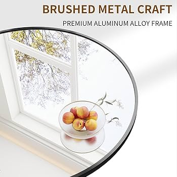 BEAUTYPEAK 48 Inch Round Mirror, Metal Frame Circle Mirror, Wall Mounted for Entryway, Bathroom, ... | Amazon (US)