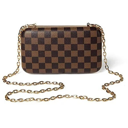 Daisy Rose Checkered Minaudiere Evening bag - RFID Blocking Cross body clutch -PU Vegan Leather (... | Walmart (US)